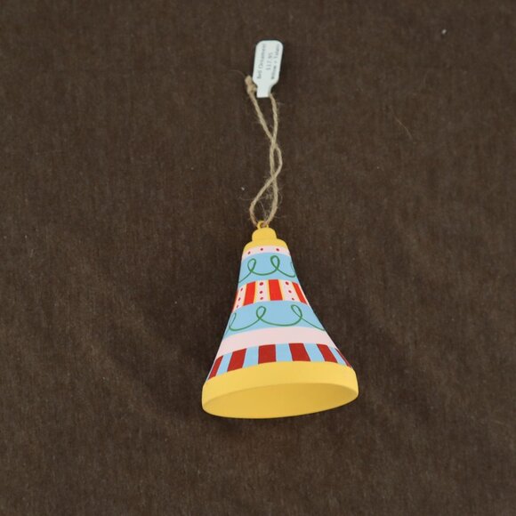 Hand-Painted Bell Ornament Yellow Christmas Holiday Decor Seasonal Festive NWT - Picture 4 of 8